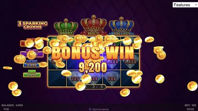 3 Sparking Crowns bonusvoitto